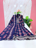 Navy Blue Rayon Single Umbrella Kurti Set