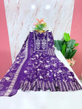 Purple Rayon Kurti with Dupatta