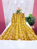Mustard 60s Cotton Single Umbrella Kurti for Women