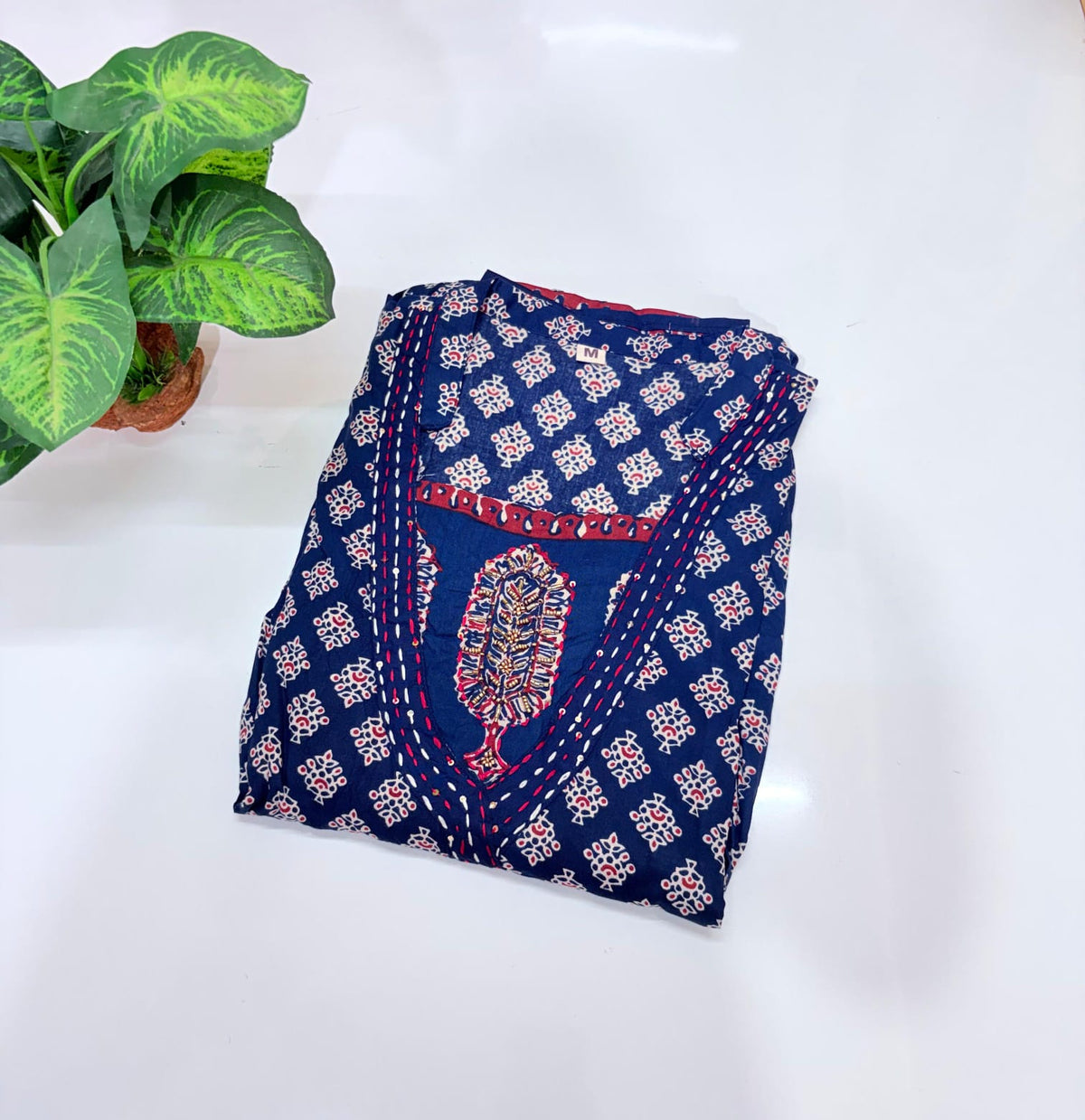 Rayon Single Umbrella Kurti – Navy Blue