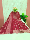 Rayon Single Umbrella Kurti Set with Dupatta – Red | Ethnic Print