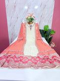 Cotton Single Umbrella Kurti with Georgette Coat – Peach