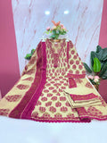 Plus Size Cotton Umbrella A-Line Kurta Set | Pintuck Kurti with Dupatta & Palazzo Pants