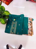 Rama Blue Vichitra Silk Plus Size Straight Cut Suit Set