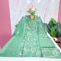 Sage Green Abstract Print Rayon Plus Size Suit Set