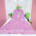 Pink Printed Rayon Plus Size Umbrella Kurti