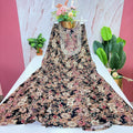 Black Floral Rayon Plus Size Umbrella Kurti