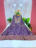 Blue Rayon Plus Size Umbrella Kurti