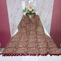 Maroon Kalamkari Print Cotton A-Line Kurti
