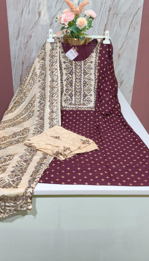 Rayon Straight Cut Kurthi Set with Dupatta