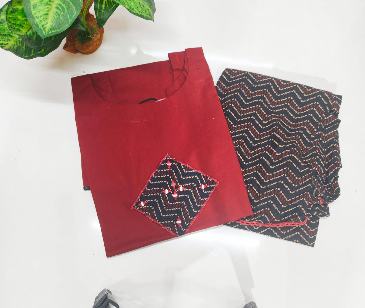 Cotton Sleeveless Co-ord Set with Dhoti Pants