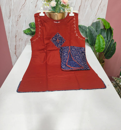 Cotton Sleeveless Co-ord Set with Dhoti Pants