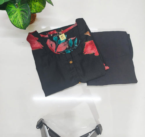 Vatican Fabric Straight Cut Kurti with Pants
