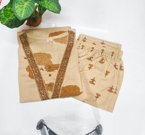 60s Count Cotton Kurti with Embroidery Work