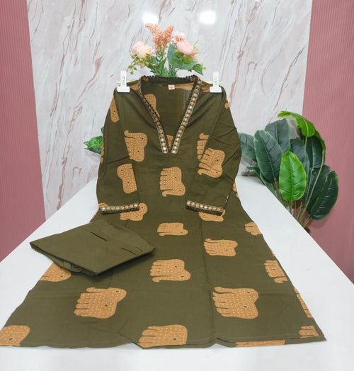 60s Count Cotton Kurti with Embroidery Work
