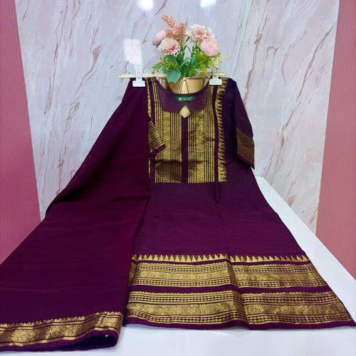 Kanchi Cotton Straight Cut Top with Georgette Dupatta