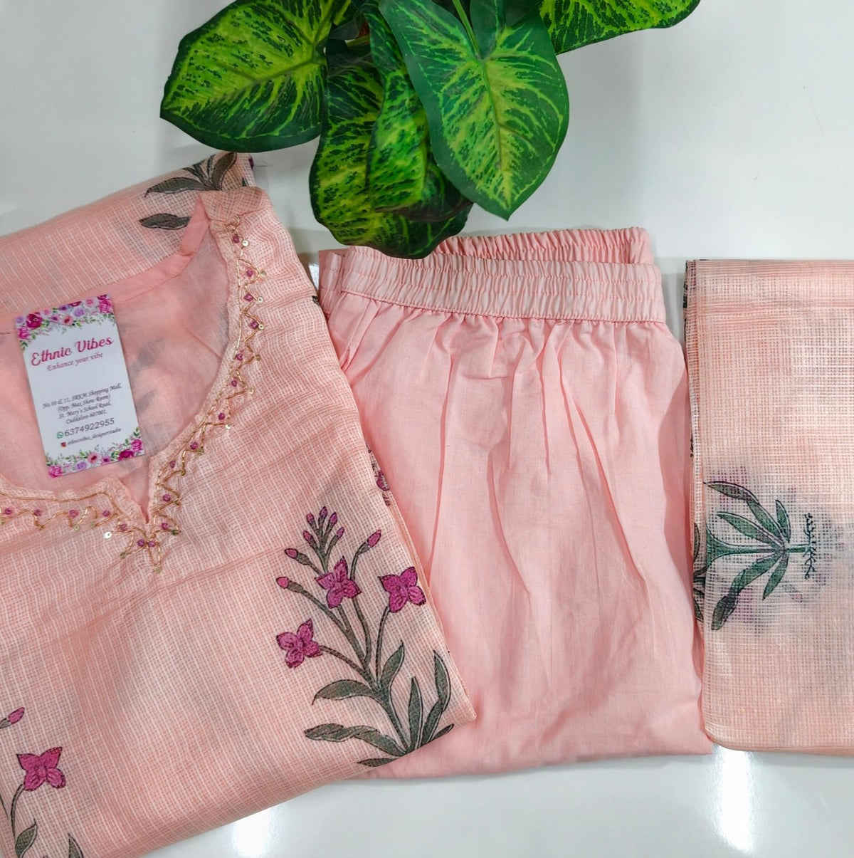 Premium Soft kotta Cotton Straight Kurti Set