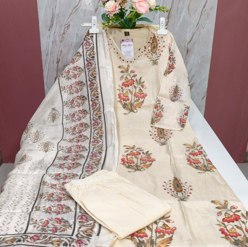 Premium Soft kotta Cotton Straight Kurti Set