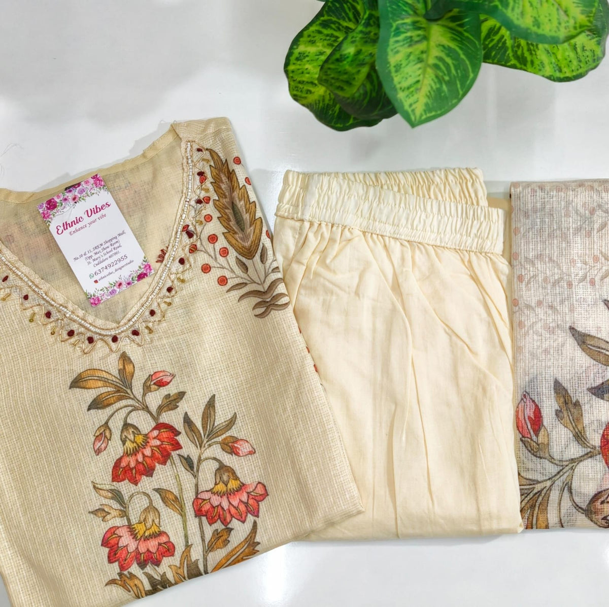 Premium Soft kotta Cotton Straight Kurti Set