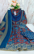 Premium 60s Cotton Pure Anarkali Set – Blue