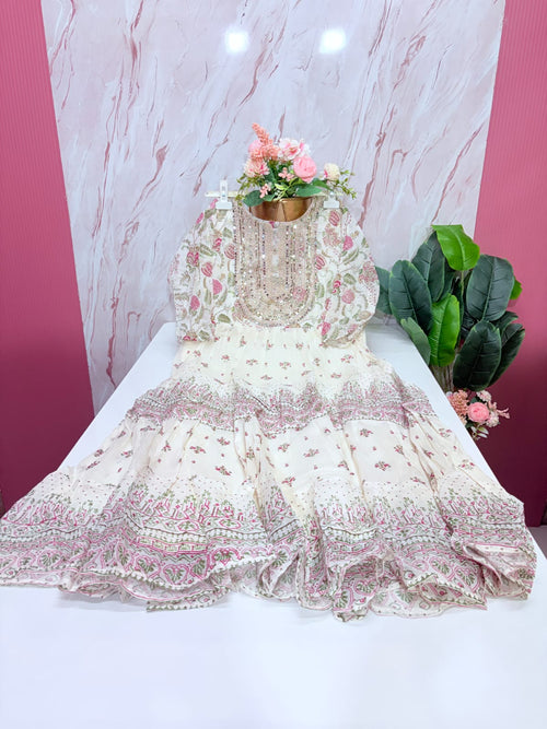 Off White Mul Cotton Yoke Dress