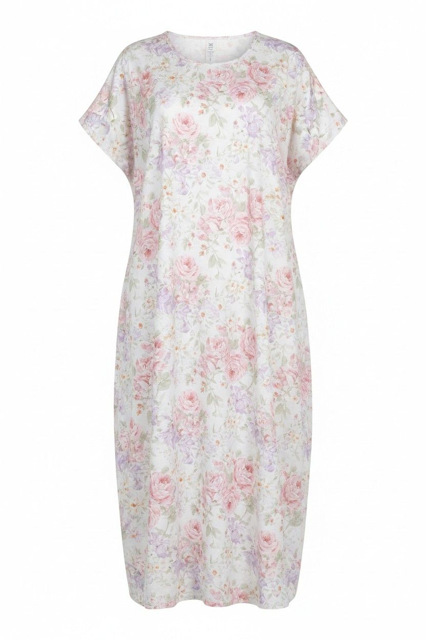 Women's Cotton Nighty – Floral Print
