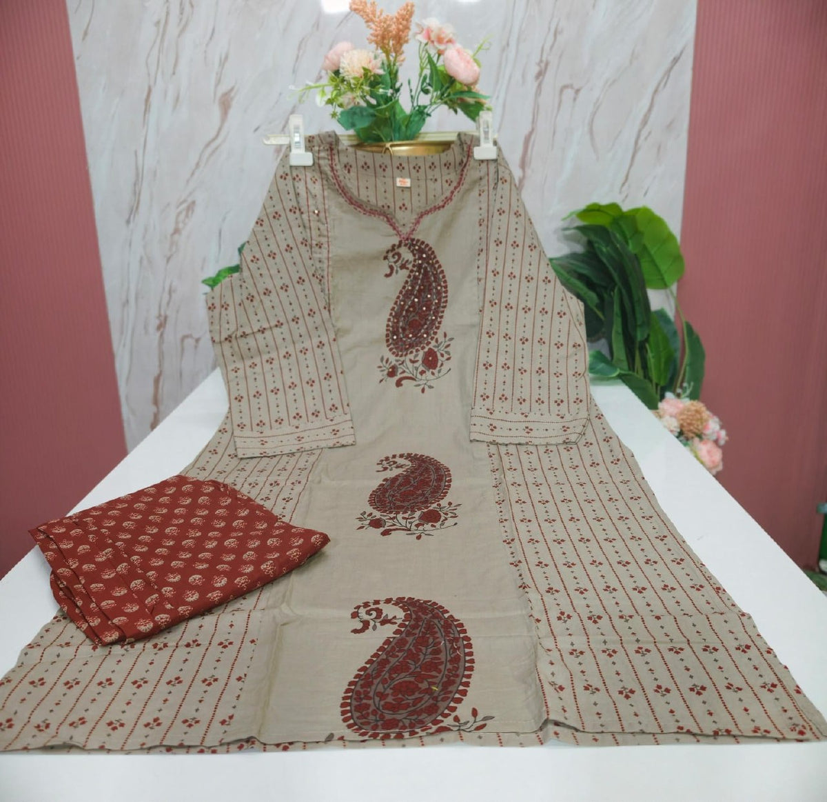 60s Count Cotton Kurti with Embroidery Work