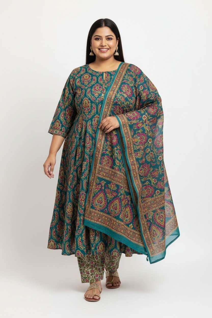 Plus Size Cotton Salwar Set